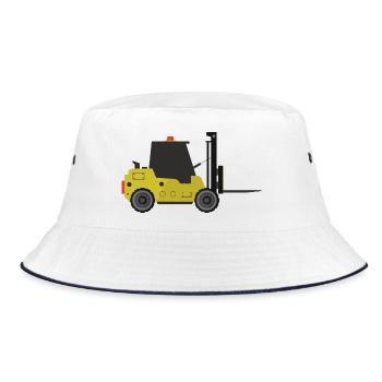 Gabelstapler - Bucket Hat - Weiß/Navy - Vorne