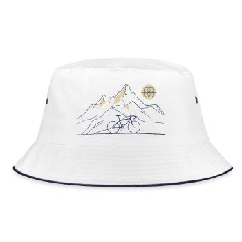 Motif de la montagne cyclable - Bob - blanc/marine - Devant