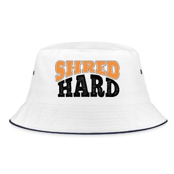 Shred Hard Snowboard Style - Bucket Hat - white/navy - Front