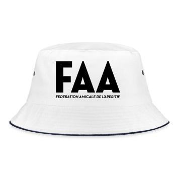 FAA, französische Aperitif-Föderation - Bucket Hat - Weiß/Navy - Vorne
