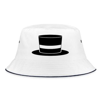 Top Hat - Bucket Hat - white/navy - Front