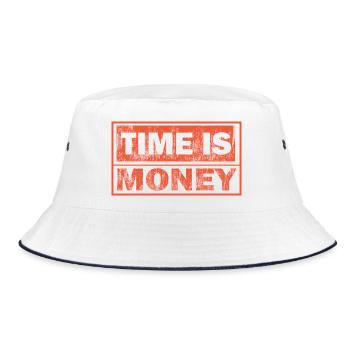 Zeit ist Geld Kühn - Bucket Hat - Weiß/Navy - Vorne