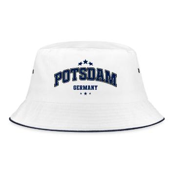 Potsdam Deutschland Emblem - Bucket Hat - Weiß/Navy - Vorne