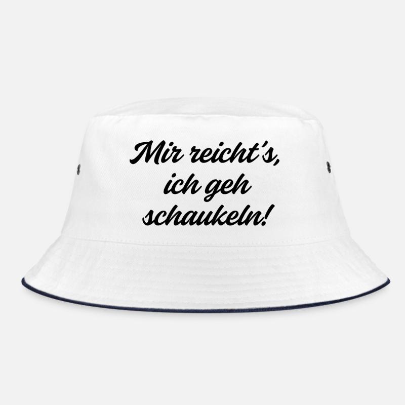 I've had enough, I'm going swinging. - Bucket Hat - white/navy