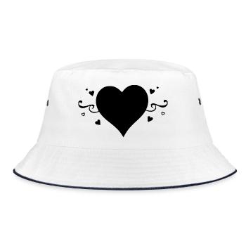 cœur noir cadeau saint valentin - Bob - blanc/marine - Devant