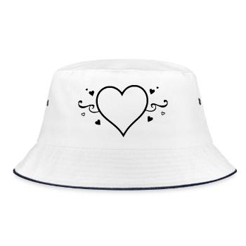 cœur noir cadeau saint valentin - Bob - blanc/marine - Devant