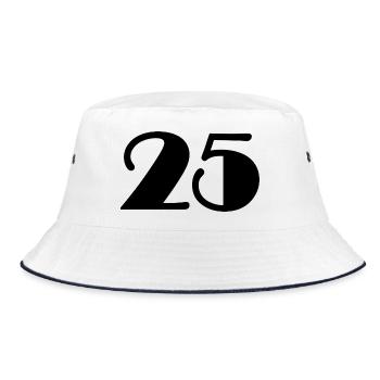 25. 25 JAHRE. 25. JUBILÄUM. 25 JAHRESJUBILÄUM. - Bucket Hat - Weiß/Navy - Vorne