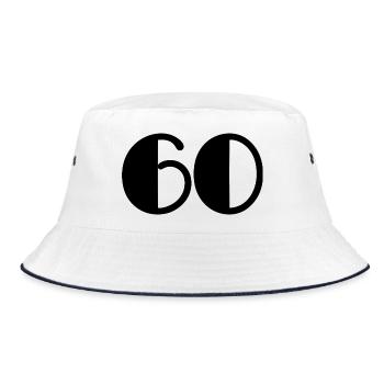 60. 60 ANS. 60e ANNIVERSAIRE. ANNIVERSAIRE 60 ANS. - Bob - blanc/marine - Devant