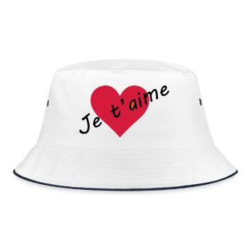 Heart I love you - Bucket Hat - white/navy - Front
