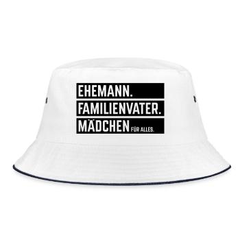 Husband Family Man Girl For Everything, Beam B - Bucket Hat - white/navy - Front