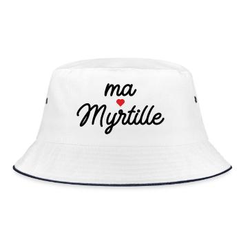 Mein Blueberry (Love) Herz-Skript - Bucket Hat - Weiß/Navy - Vorne