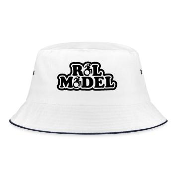 Jeder Rollstuhlnutzer ist ein Vorbild # - Bucket Hat - Weiß/Navy - Vorne
