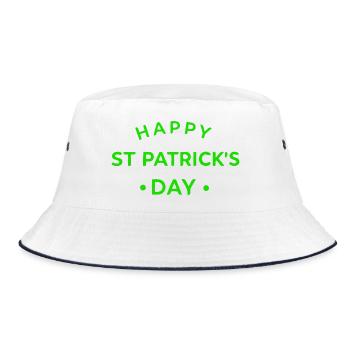 St. Patrick's Day Green - Bucket Hat - white/navy - Front
