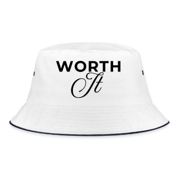 worth it - Bucket Hat - white/navy - Front