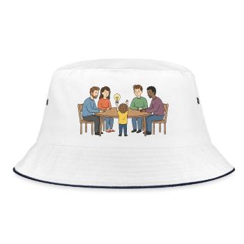 Collective idea around a table - Bucket Hat - white/navy - Front