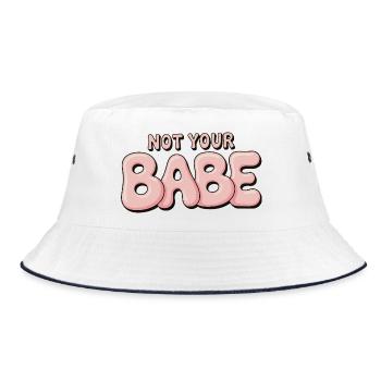Not Your Babe - Statement Bubble Schrift - Bucket Hat - Weiß/Navy - Vorne