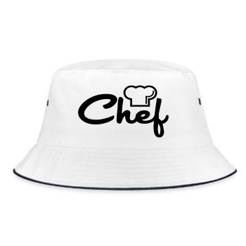 Küchenchef - Bucket Hat - Weiß/Navy - Vorne
