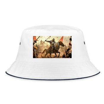 Der Eid von Sir Lancelot, Ritter der Tafelrunde - Bucket Hat - Weiß/Navy - Vorne