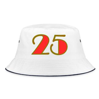 25. 25 JAHRE. 25. JUBILÄUM. 25 JAHRESJUBILÄUM. - Bucket Hat - Weiß/Navy - Vorne