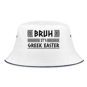 Bruh It Is Greek Easter Pascha Orthodox - Bucket Hat - white/navy - Front
