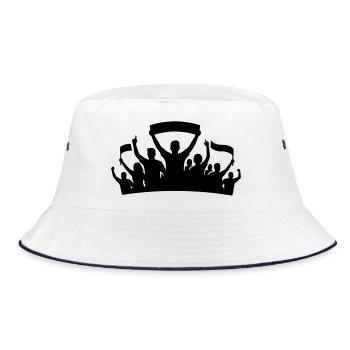 Fans Group Silhouette - Bucket Hat - white/navy - Front