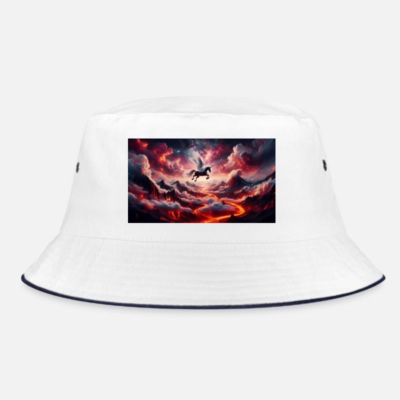 Cavalier ailé sur volcan - Bob - blanc/marine