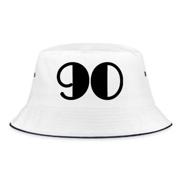 90. 90 JAHRE. 90-JÄHRIGES JUBILÄUM. 90-JÄHRIGES JUBILÄUM. - Bucket Hat - Weiß/Navy - Vorne
