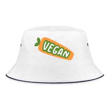 Vegan Shirt Plant Based Design Cute Veggie Aesthet - Bucket Hat - Weiß/Navy - Vorne