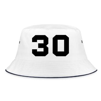 30 - Bucket Hat - white/navy - Front