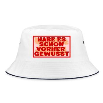 Bauchgefühl Wissen Sprüche - Bucket Hat - Weiß/Navy - Vorne