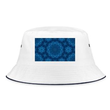 Blue Ocean Mandala Pattern – Abstract Water Kaleid - Bucket Hat - white/navy - Front