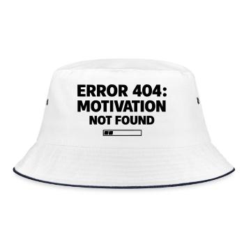 ERROR 404: Motivation Not Found | Minimal Typo - Bucket Hat - Weiß/Navy - Vorne