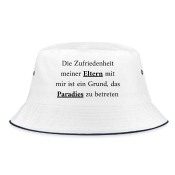 Eltern & Paradies: Ein Weg zum Glück - Bucket Hat - Weiß/Navy - Vorne