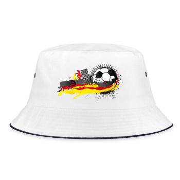 Dynamic Germany Football Fan Shirt - Bucket Hat - white/navy - Front