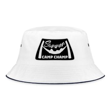 Summer Camp Champ Lustig Kinder Outdoor Abenteuer - Bucket Hat - Weiß/Navy - Vorne