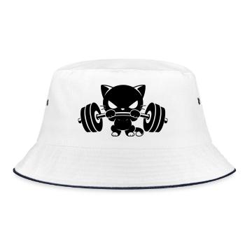 Motif de la musculation de chat fort - Bob - blanc/marine - Devant