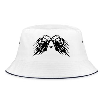 Beer toasting wheat beer - Bucket Hat - white/navy - Front