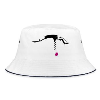 Waiter's knife with drops - Bucket Hat - white/navy - Front
