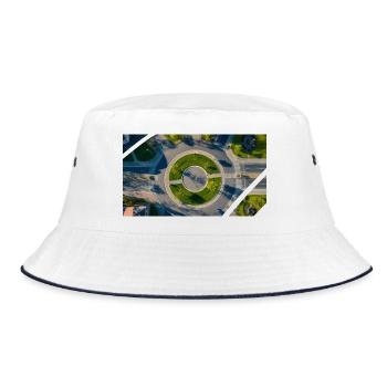 Vue aérienne Cercle rond Accents verts - Bob - blanc/marine - Devant