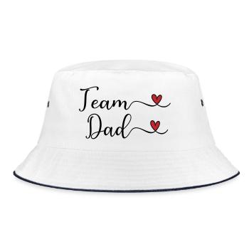Conception typographique du cœur Team Dad - Bob - blanc/marine - Devant