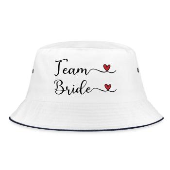 Team Bride mignonne typographie manuscrite avec un cœur - Bob - blanc/marine - Devant