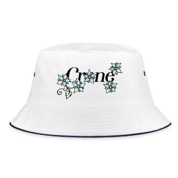 Azure Bloom Vine - Bucket Hat - white/navy - Front