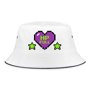 HP Full Pixel Heart Logo - Bucket Hat - white/navy - Front