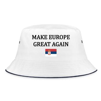 Make Europe Great Again – Serbia - Bucket Hat - white/navy - Front
