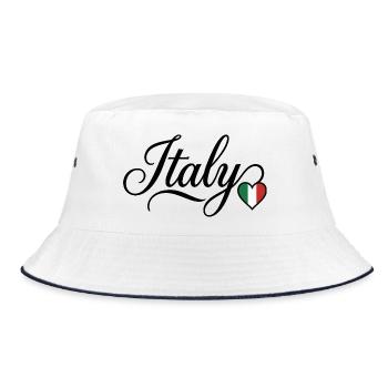 Italie Script Cœur Tricolore - Bob - blanc/marine - Devant
