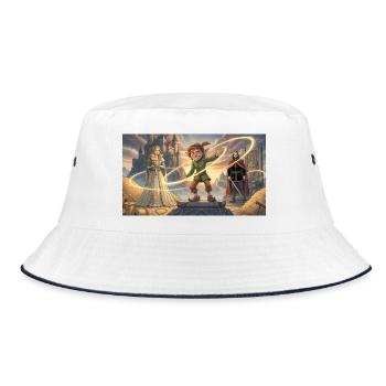 Rumpelstiltskin Spins Straw Into Shining Gold - Bucket Hat - Weiß/Navy - Vorne