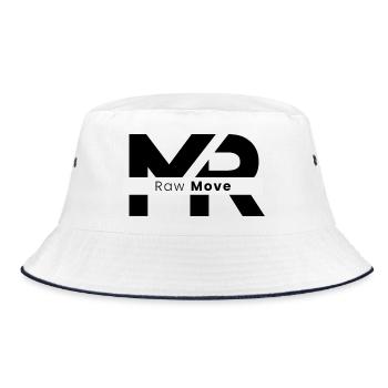 Move Typo Streetwear - Bucket Hat - Weiß/Navy - Vorne