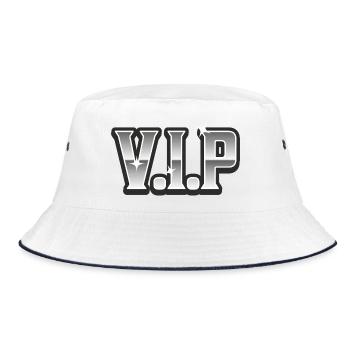 VIP - Bucket Hat - Weiß/Navy - Vorne