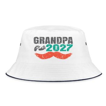 Grandpa 2027  - Bucket Hat - Weiß/Navy - Vorne