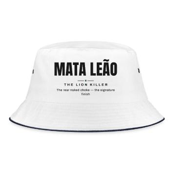 Mata Leão — Die Löwenjägerin | Echtes Jiu-Jitsu - Bucket Hat - Weiß/Navy - Vorne